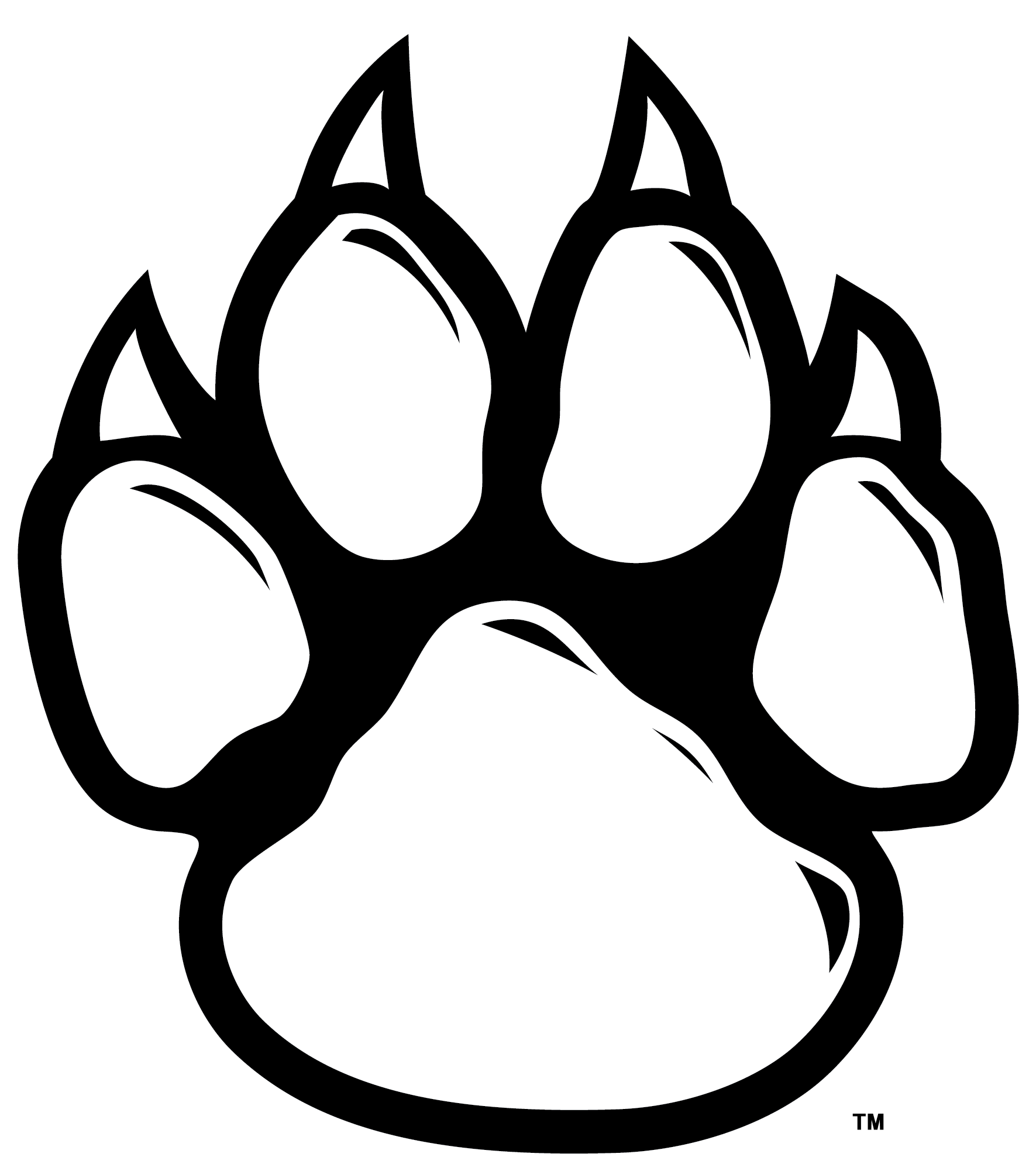 Wolf Paw Print Clip Art - Wolf Paw Print Outline (2346x2546), Png Download