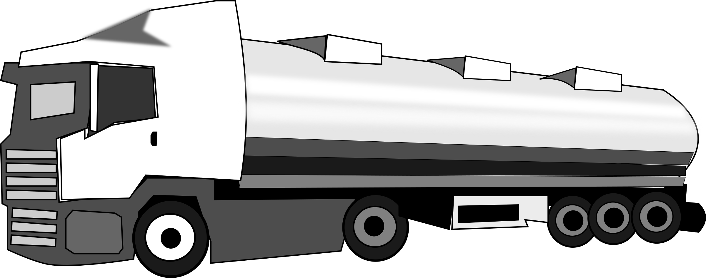 Semi Vector - Oil Tanker Truck Clipart (1903x750), Png Download