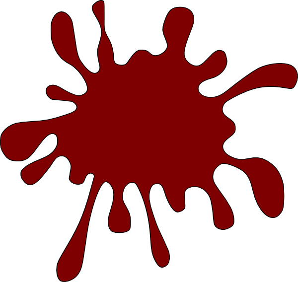 Blood Clipart Cartoon - Black Paint Splatter Clip Art (600x568), Png Download