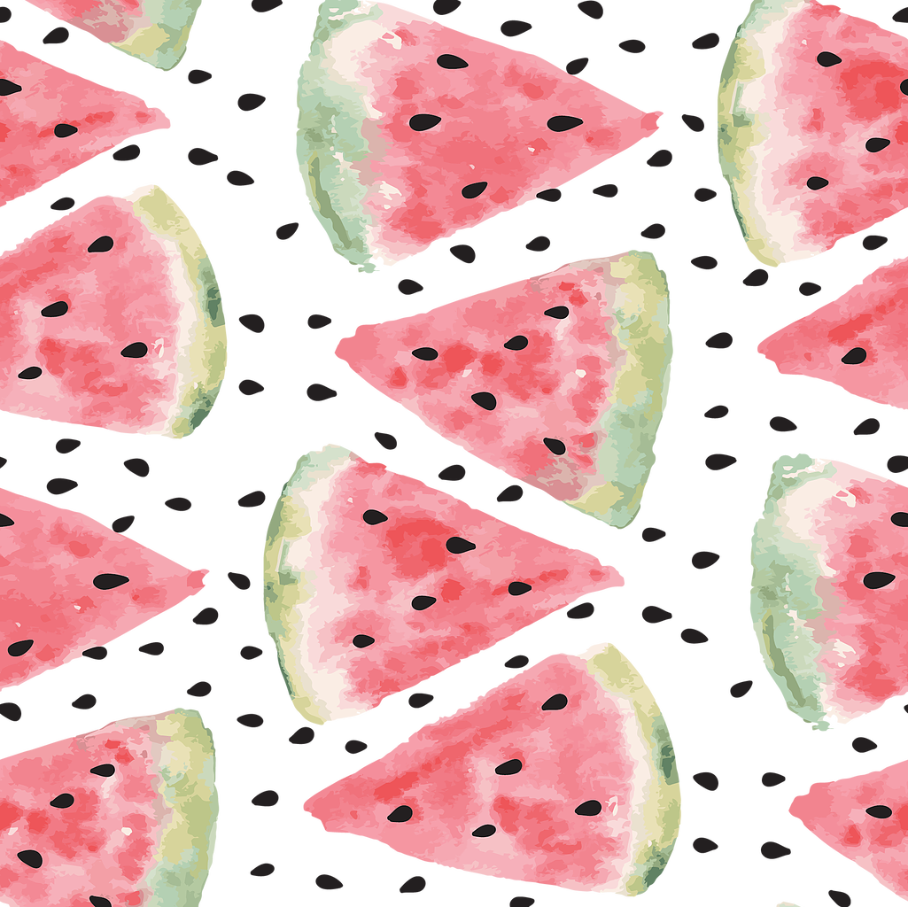 “ “ “ - Watercolor Pattern Background Watermelon (1025x1024), Png Download