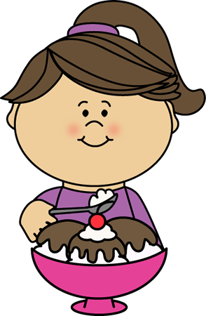 Transparent Stock Cream Clip Art Images Hot Fudge Sundae - Girl Eating Ice Cream Clipart (294x450), Png Download