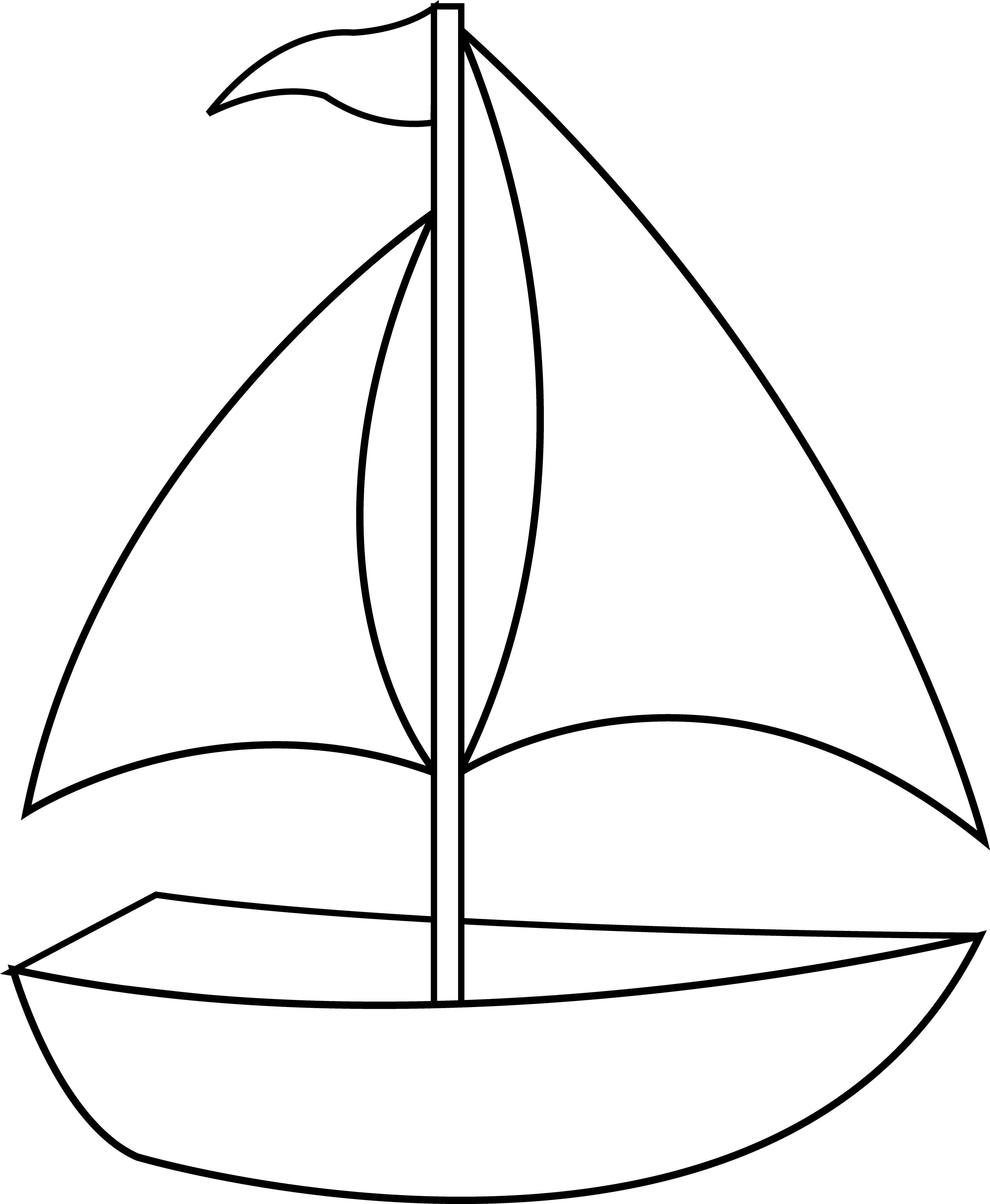 Clip Free Clipart Sailboat - Small Sail Boat Clipart (3901x4744), Png Download