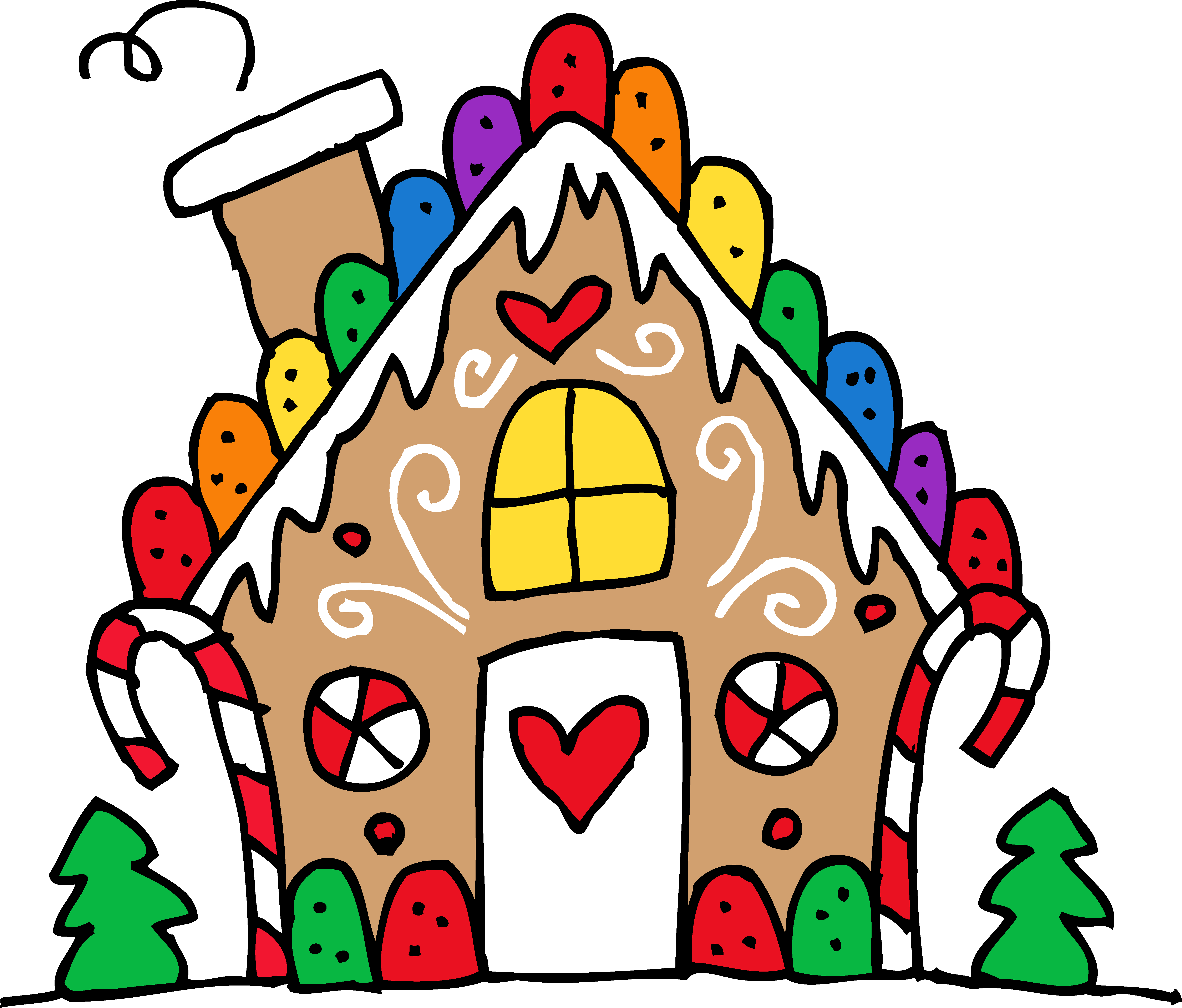 Sweets Clipart Gingerbread House Candy - Gingerbread House Clipart (5677x4840), Png Download