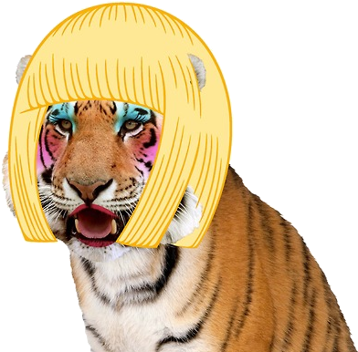 Grft Beauty Queen Wig - Uncle Grandpa Giant Realistic Flying Tiger Human (461x388), Png Download
