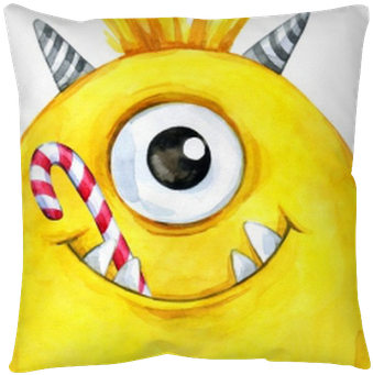 Watercolor Head Of A Monster With Sweets In The Mouth - Party (400x400), Png Download