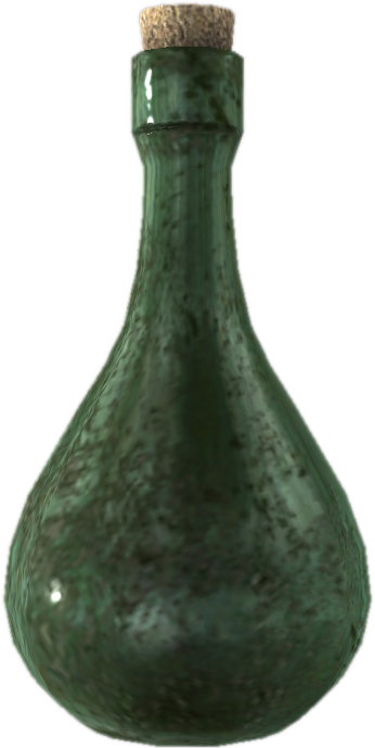 Empty Wine Bottle - Skyrim Wine Bottle (346x689), Png Download