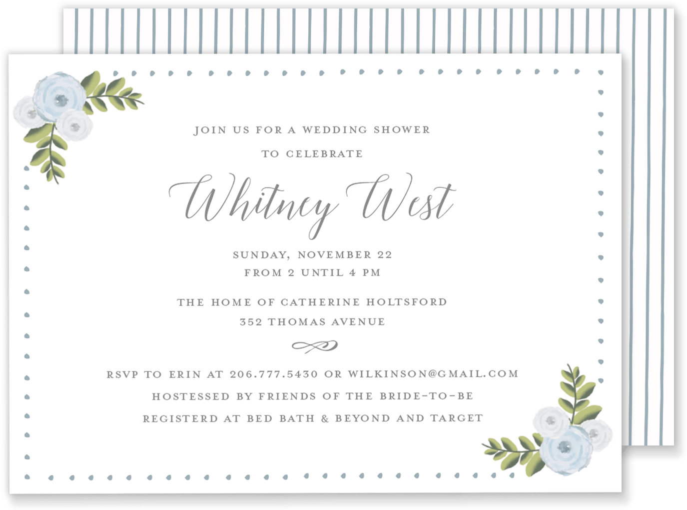 Whitney Watercolor Shower Invitation - Paper (1500x1073), Png Download