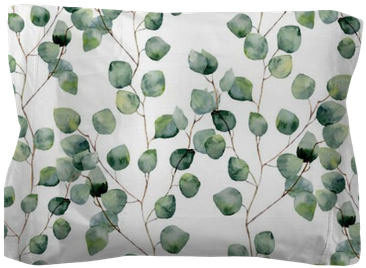 Watercolor Green Floral Seamless Pattern With Eucalyptus - Eucalyptus Background (400x400), Png Download