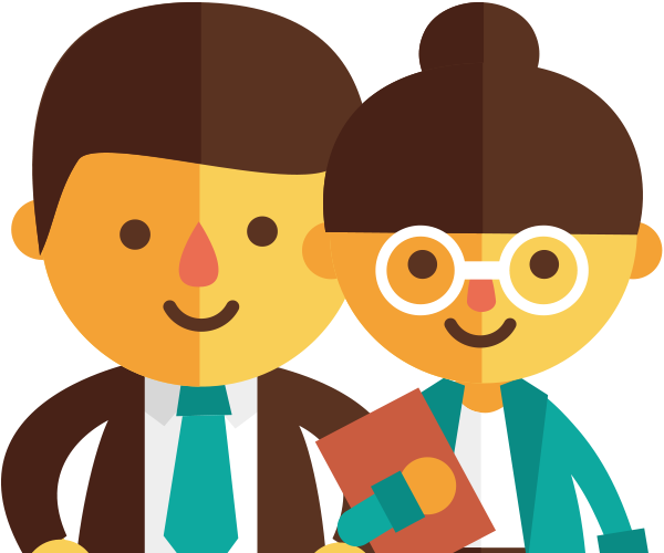 Student Teacher - Cartoon (600x500), Png Download