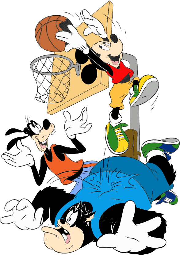 Mickey Mouse Pals Clipart - Disney Basketball Clipart (607x850), Png Download