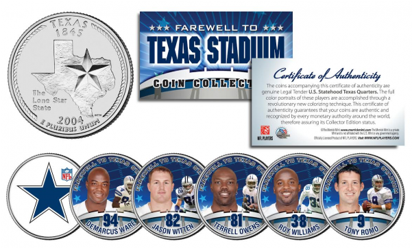 Dallas Cowboys * Texas Stadium Farewell * 6-coin Statehood - State Quarter (600x600), Png Download