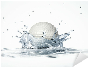 White Golf Ball Splashing Into Water - Golf Ball (400x400), Png Download