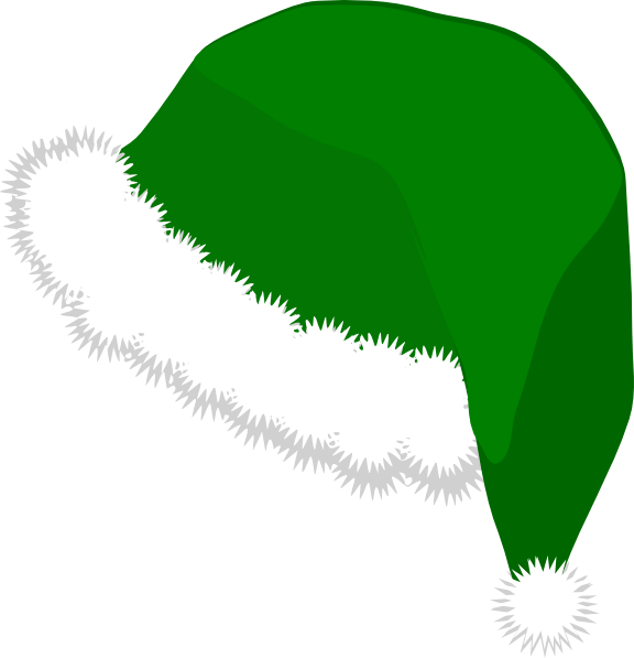 Elf Hat Clip Art - Green Christmas Hat Png (576x597), Png Download