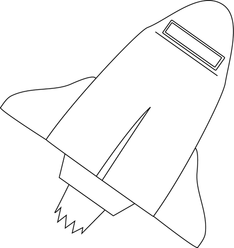 Clip Art Black And White Stock Clip Art - Space Shuttle Clipart Black And White (470x500), Png Download