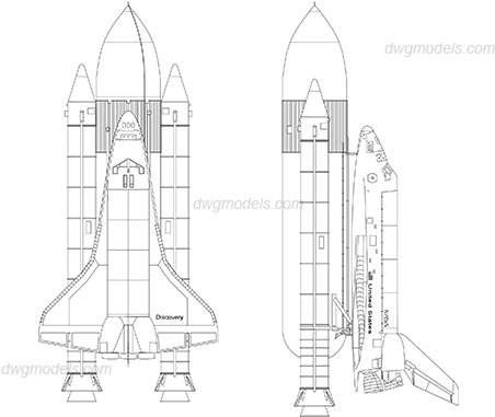 Drawn Spaceship Space Shuttle - Rocket (540x380), Png Download