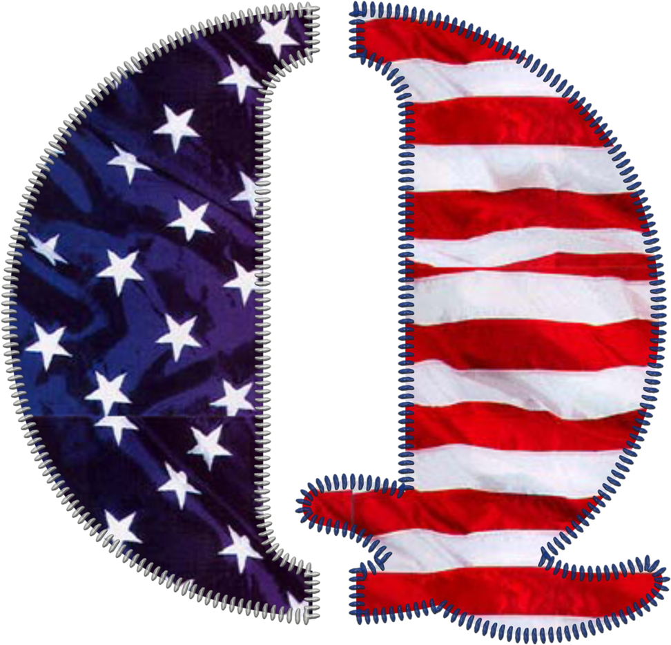 Patriotic Letter Q - Amscan Flying Colors Lunch Napkins, 6.5" X 6.5", 5/pack, (1024x933), Png Download