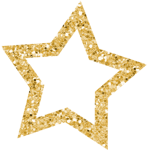 Gold Glitter Star Png (500x494), Png Download