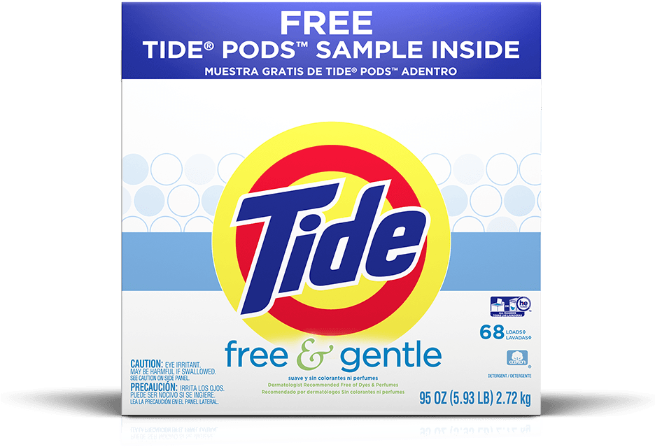Tide Free And Gentle Powder - Tide Detergent, Free & Gentle - 141 Oz (1200x788), Png Download