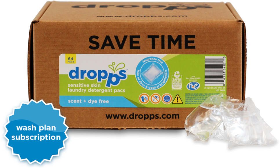 Sensitive Skin Unscented Laundry Detergent Pods Wash - Dropps Mini Detergent 100ct Pac, Unscented Dye Enzyme-free, (1000x667), Png Download