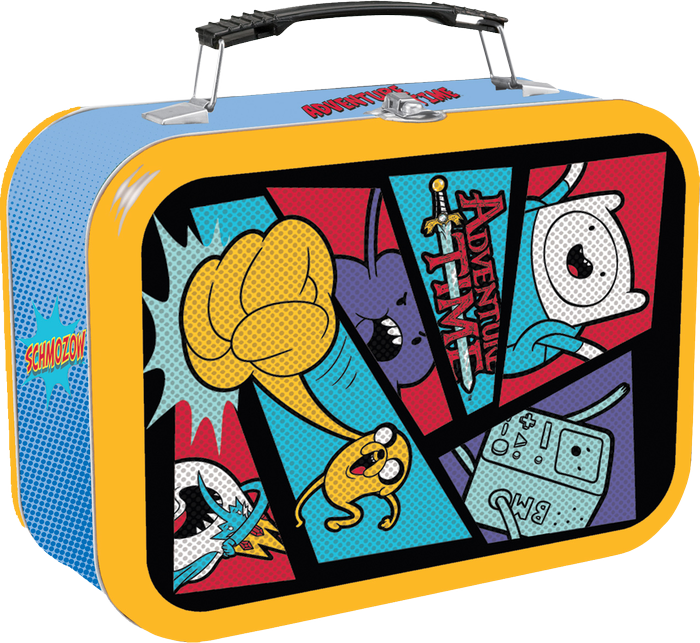 Comic Book Halftone Tin Lunchbox - Cartoon Network Framed Adventure Time With Dots, Fleece, (700x643), Png Download