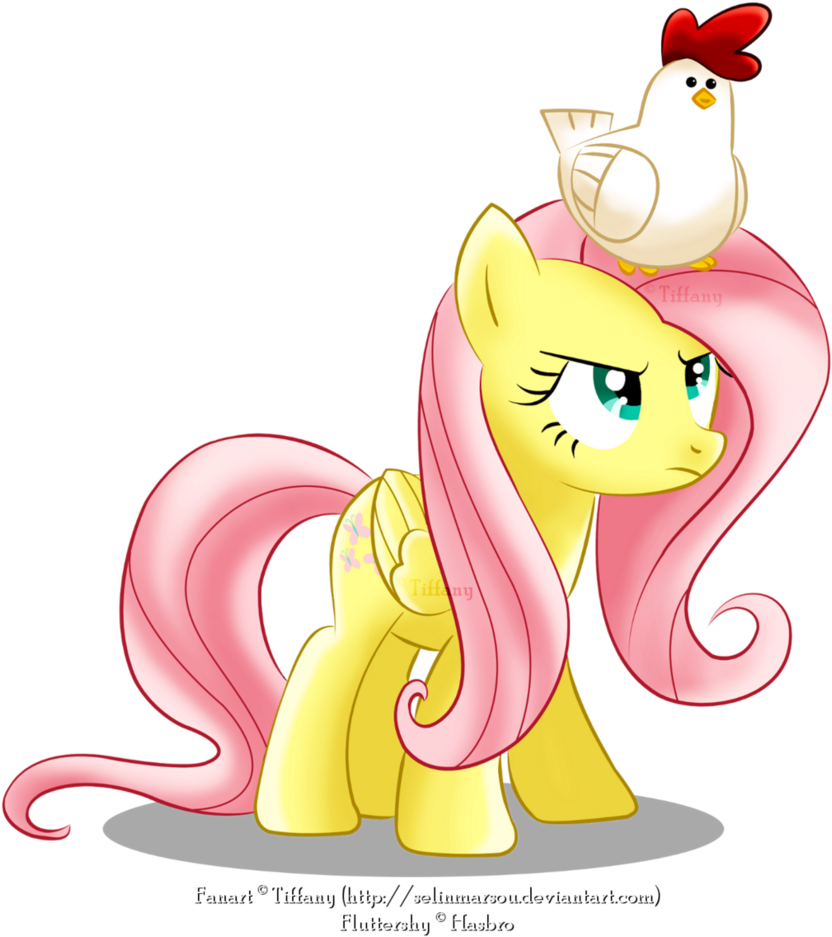 Selinmarsou, Chicken, Fluttershy, Safe, Solo - Cartoon (1055x1024), Png Download