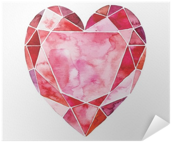 Watercolor Illustration Of Heart In The Form Of A Diamond - Watercolor Painting (400x400), Png Download