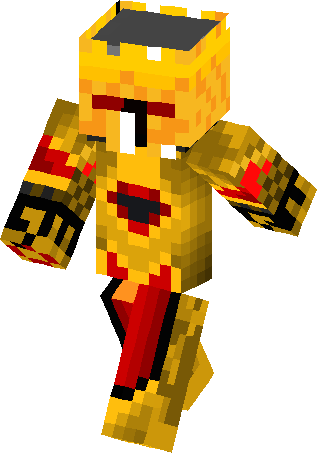 Golden Knight Red Cape Skin - Minecraft Skins Human Knight (317x453), Png Download