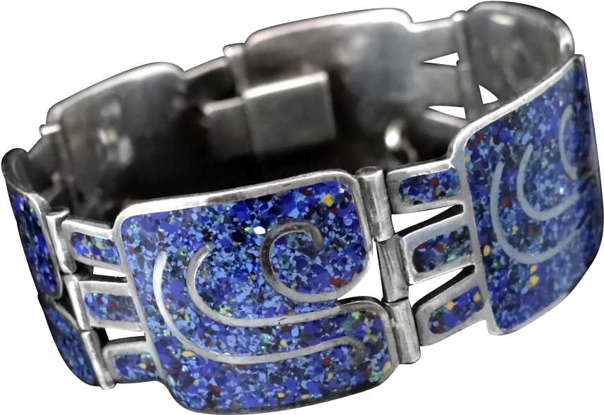 Margot De Taxco Confetti Enamel "noble" Mexican Sterling - Bracelet (856x856), Png Download
