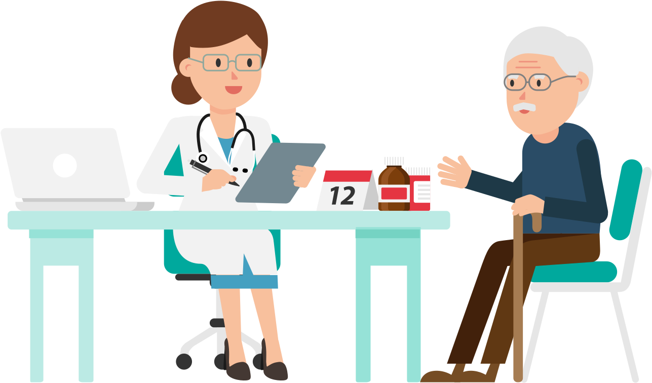 Open - Doctor And Patient Cartoon (2000x1125), Png Download