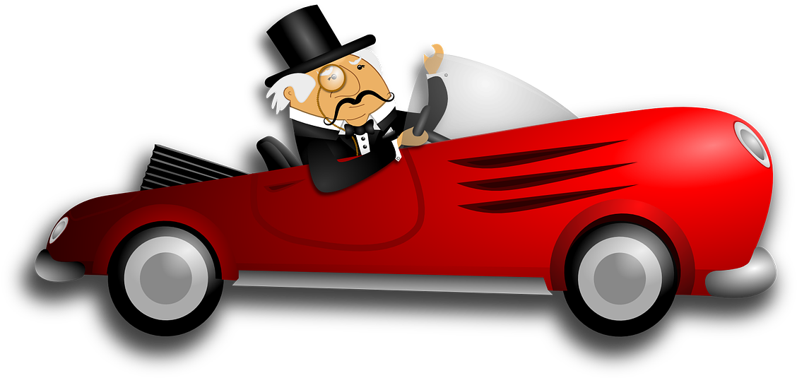 Woman Driving Car Cartoon (640x320), Png Download