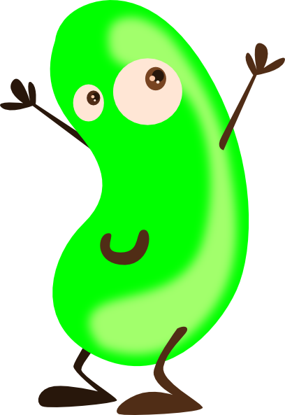 Jelly Beans Clipart Cute Cartoon - Green Bean Cartoon (408x593), Png Download
