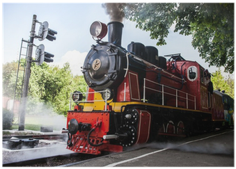 Steam Locomotive Blowing Off The Smoke Poster • Pixers® - Steam Locomotive (400x400), Png Download