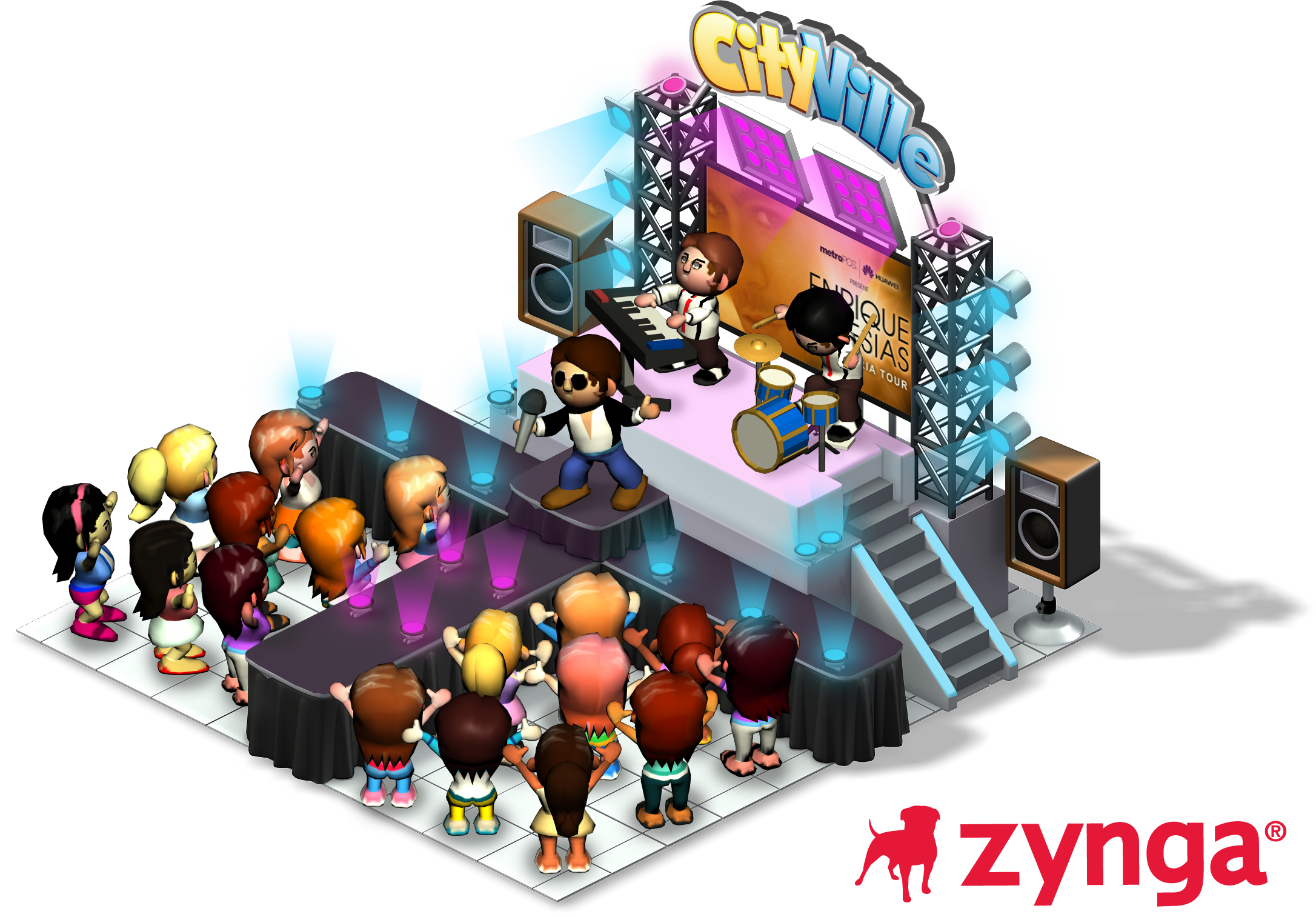 Cityville Enrique Iglesias Concert Stage Euphoria Live - Custom White Shopping Bag (24"x7"x18"), Promotional (2172x1513), Png Download