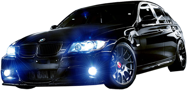 Hid Headlights - Bmw Blue Fog Lights (600x327), Png Download