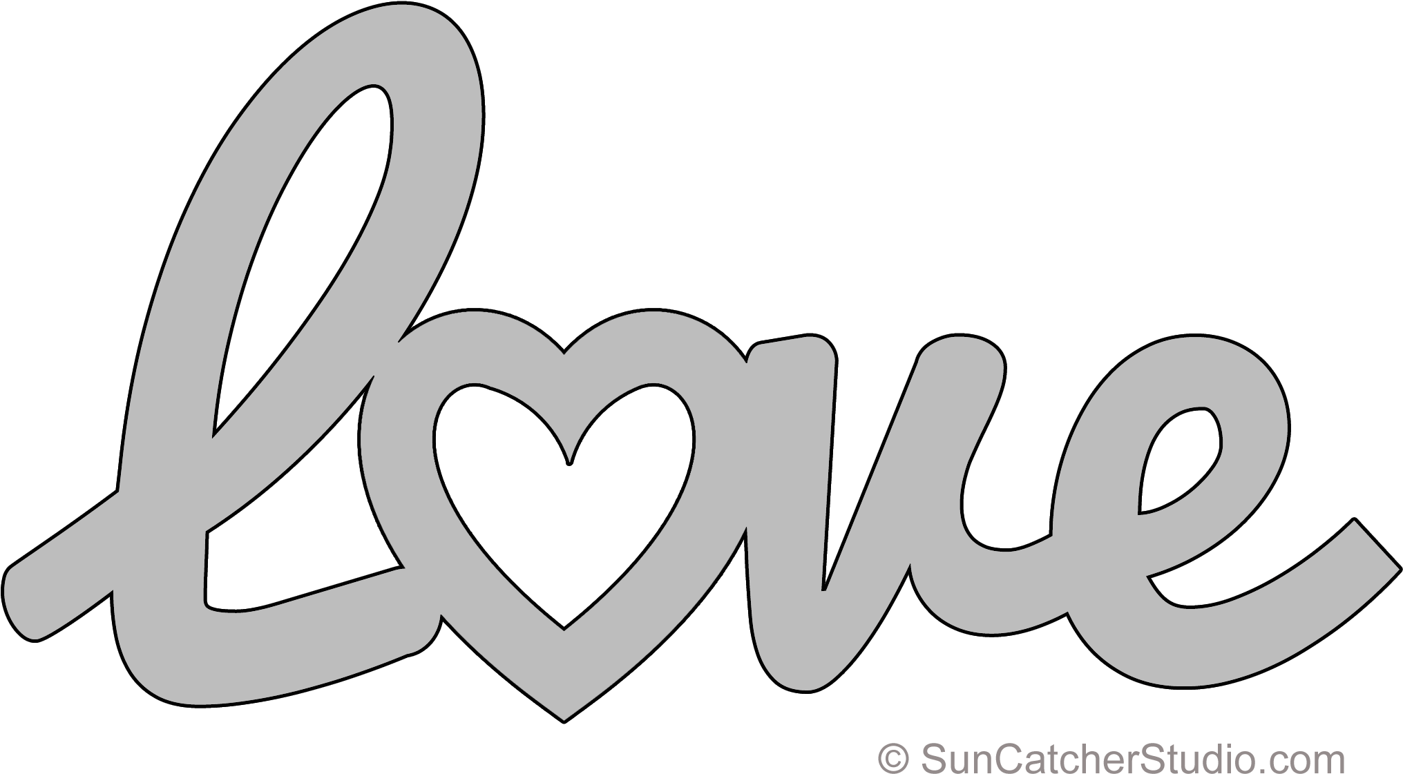 Download HD Love Pattern Template Stencil Printable Clip Art Design