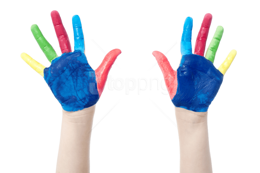 Free Png Little Girl Hands Paint Png Images Transparent - Hands Paint Png (850x566), Png Download