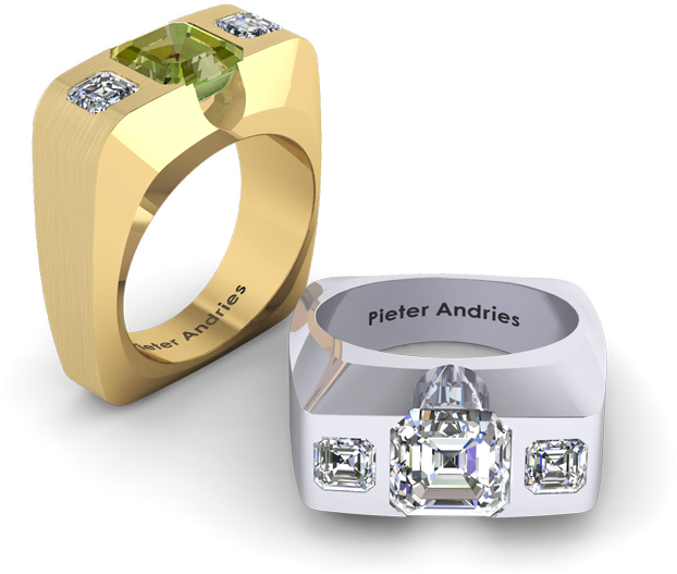 Gents Band 2up - Titanium Ring (622x527), Png Download