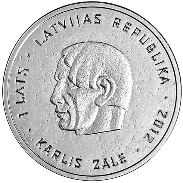 Lv 2012 1lats Zāle A - Coin (608x608), Png Download