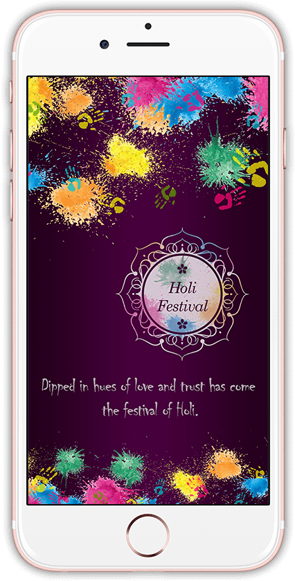 This Holi 2017, Wish Happy Holi To Your Family & Friends - Iphone (550x909), Png Download