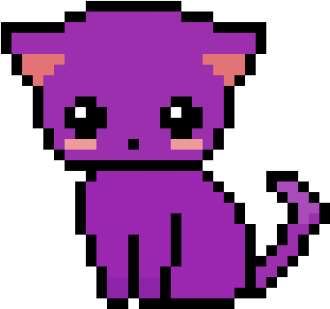 I Love Cats - Rainbow Cat Pixel Art (600x600), Png Download