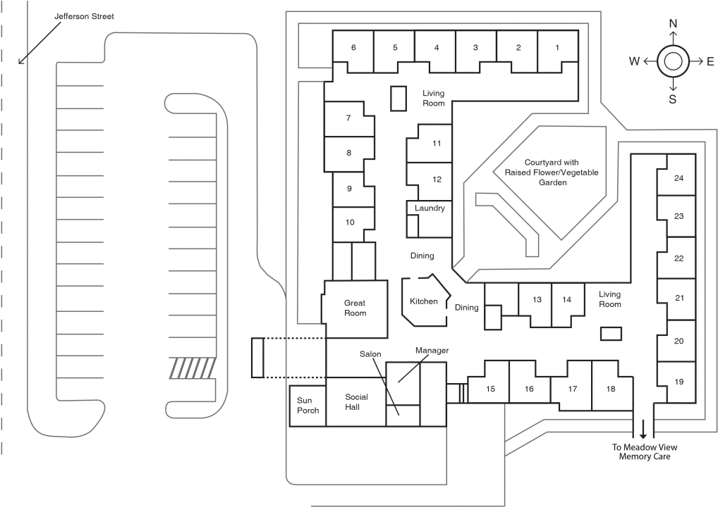 Assisted Living Floor Plans - Floor Plan (1024x734), Png Download