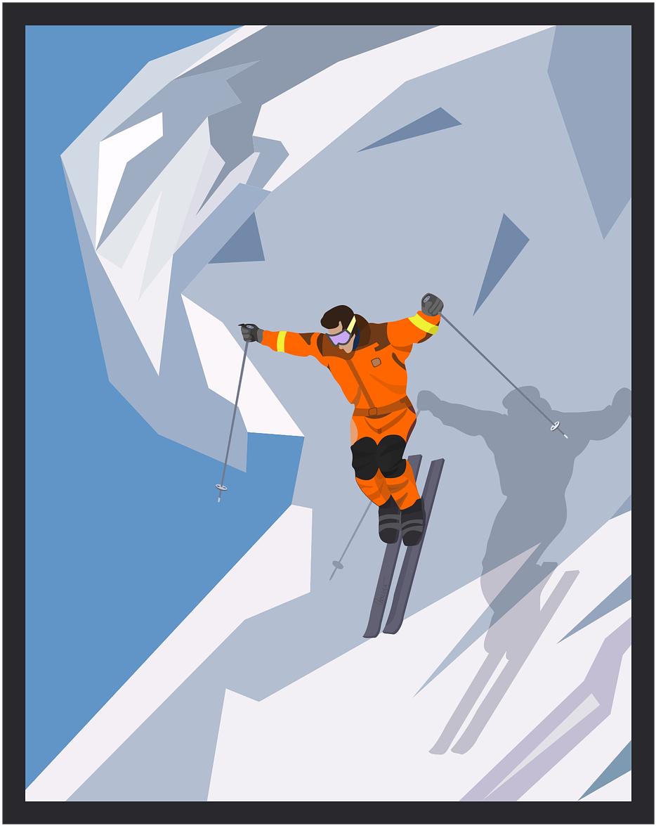 Skier Skiing Sports Winter Png Image - Skiing Drawing (1039x1280), Png Download