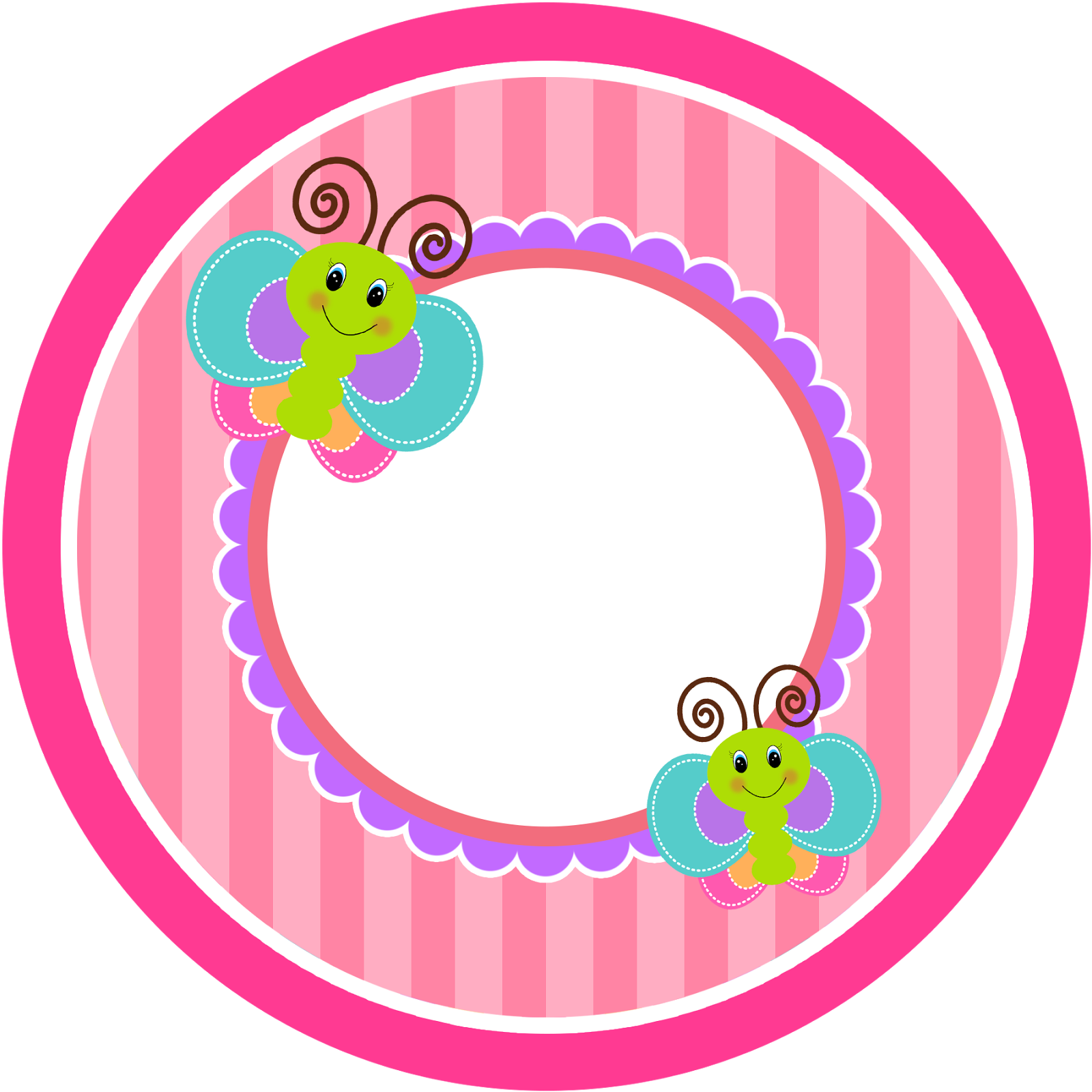 Divertida Mariposa Etiquetas Para Candy Imprimir Gratis - Cartoon (1600x1600), Png Download