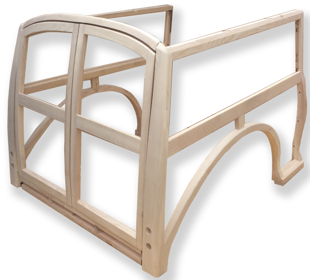 Woodwork - Morris Traveller Wood Frame (632x570), Png Download