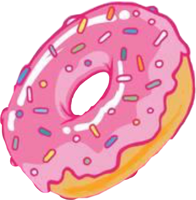 #donut #pink #cartoon #yum #pastry #shiny #tasty #frosting - Circle (401x409), Png Download