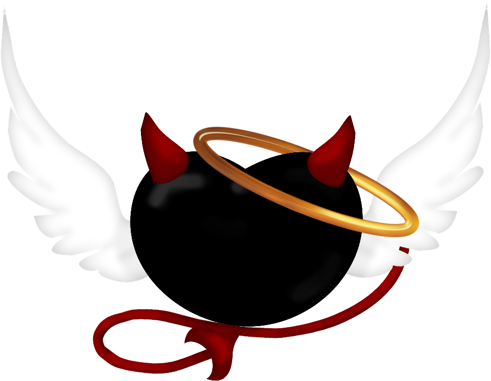 Angel Devil Tattoo, Halo Tattoo, Tatoo, Heart With - Chicken (958x743), Png Download