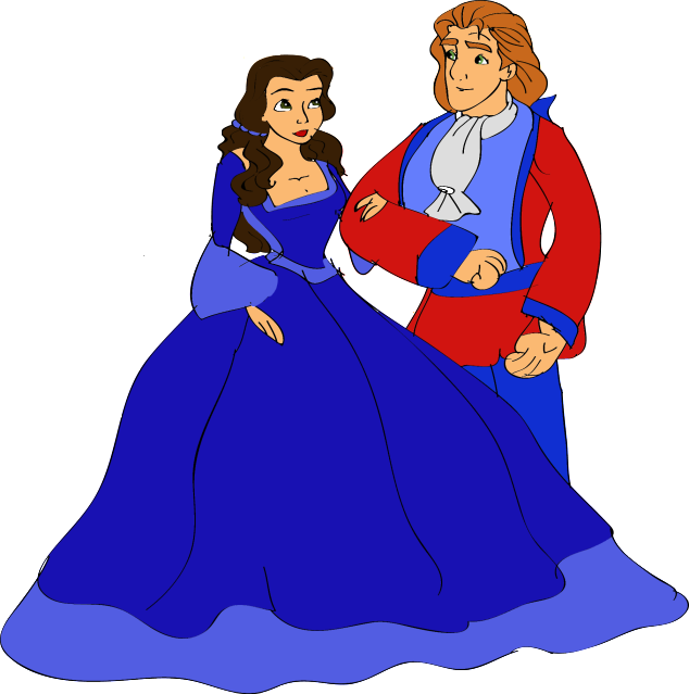 Disney Beauty And The Beast Belle En Het Beest Princess - Beauty And The Beast (634x639), Png Download