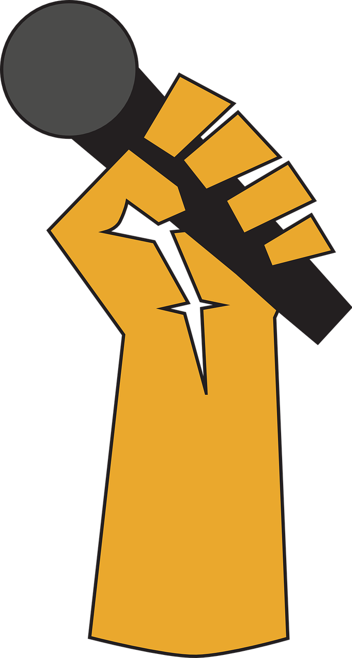 Sing Microphone Hand Logo Power Png Image - Microphone (685x1280), Png Download
