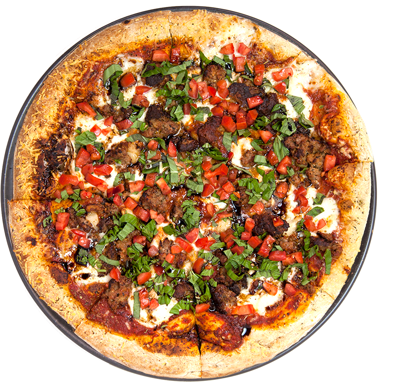 Meatball Pizza - California-style Pizza (1438x1410), Png Download
