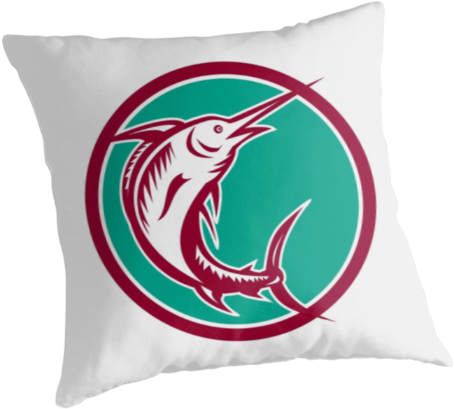 Jumping Fish Png Blue Marlin Fish Jumpingjumping Fish - Cushion (875x875), Png Download
